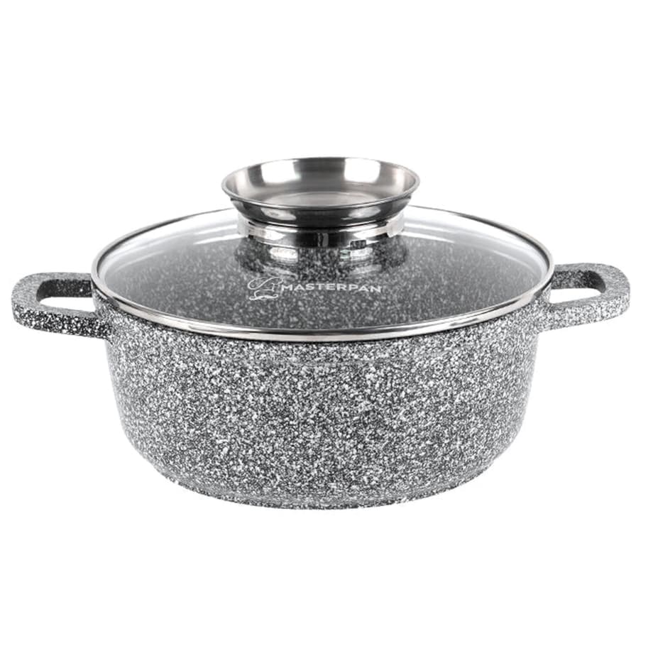 Garnek Granitowy 6.5L Z Pokrywką 28 Cm System Aroma Na Indukcję Gaz