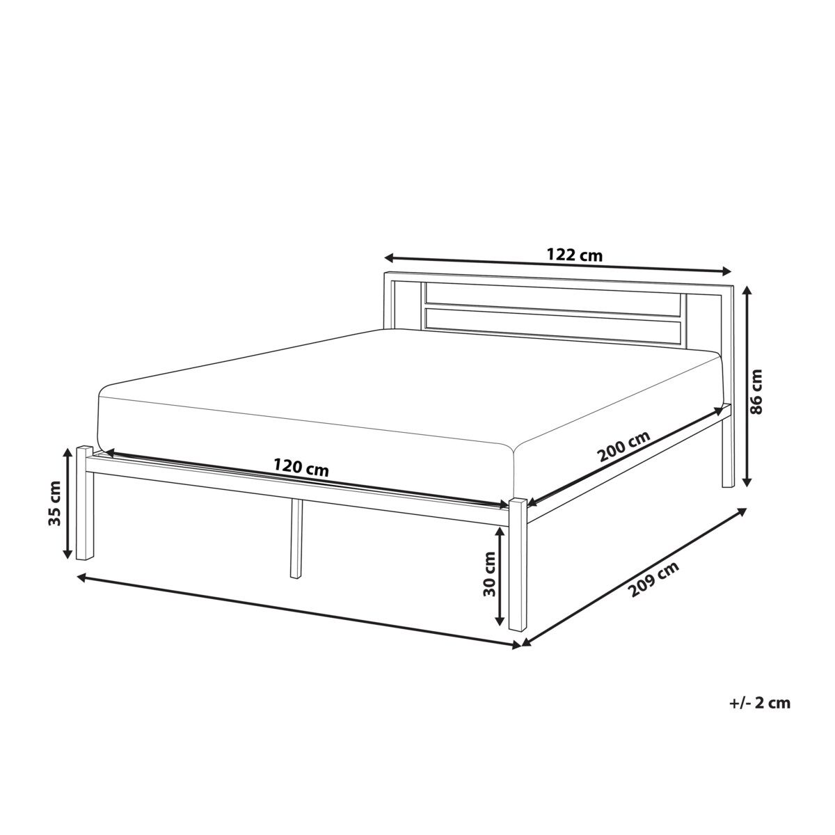 Łóżko Metal CUSSET 120 x 200 cm Czarny