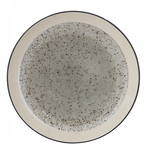 TALERZ DESEROWY beżowo-zielony śr. 20cm