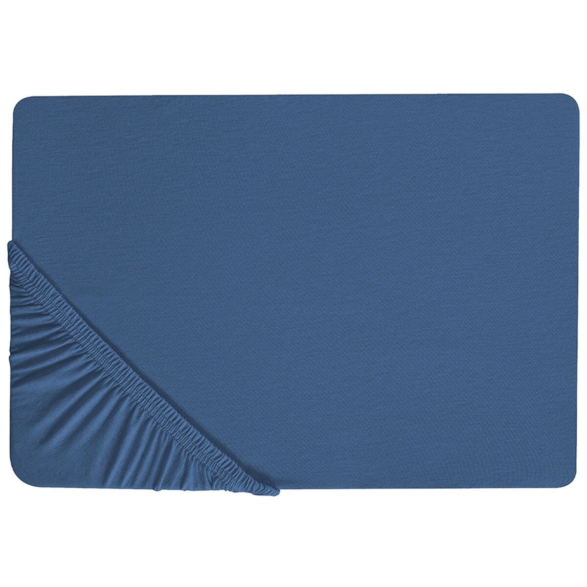 Bawełniane prześcieradło z gumką 180 x 200 cm granatowe JANBU