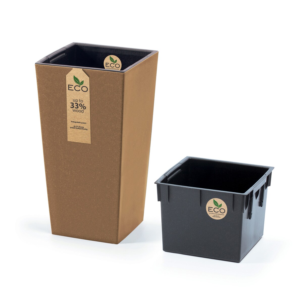 Donica Doniczka Ogrodowa 24 Cm Na Taras Do Ogrodu Domu Eco Wood Brązowa