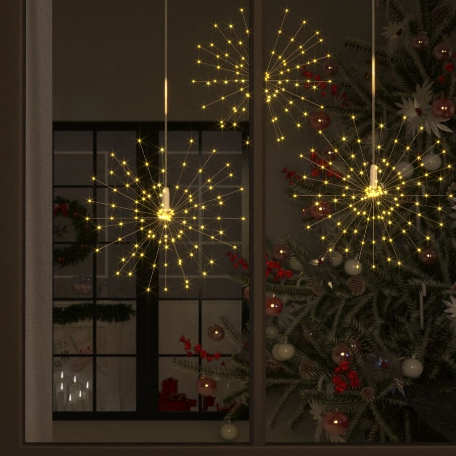 vidaXL Ogrodowa lampka fajerwerkowa, ciepła biel, 20 cm, 140 LED