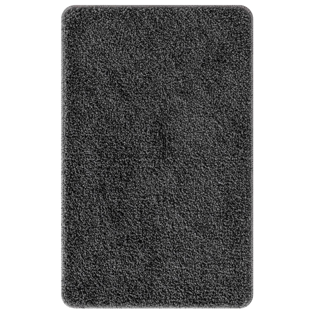 vidaXL Mata Łazienkowa Prostokątna Ciemnoszara 60x90 cm Poliester Antypoślizgowy