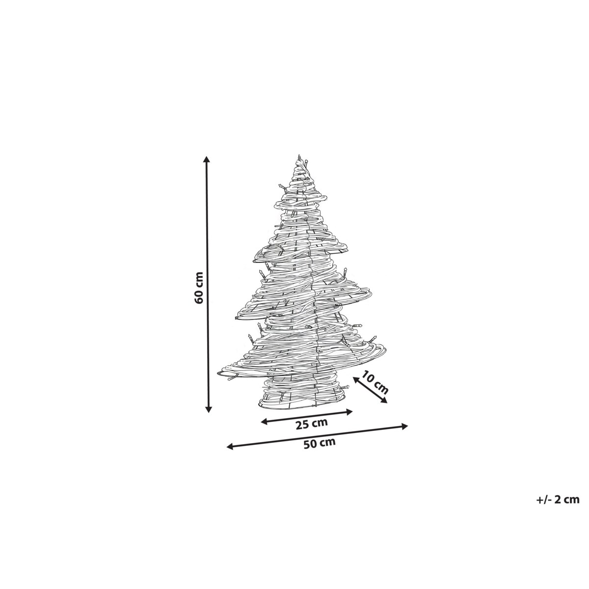 Dekoracja świąteczna LED FURESO Choinka 60 cm Naturalny
