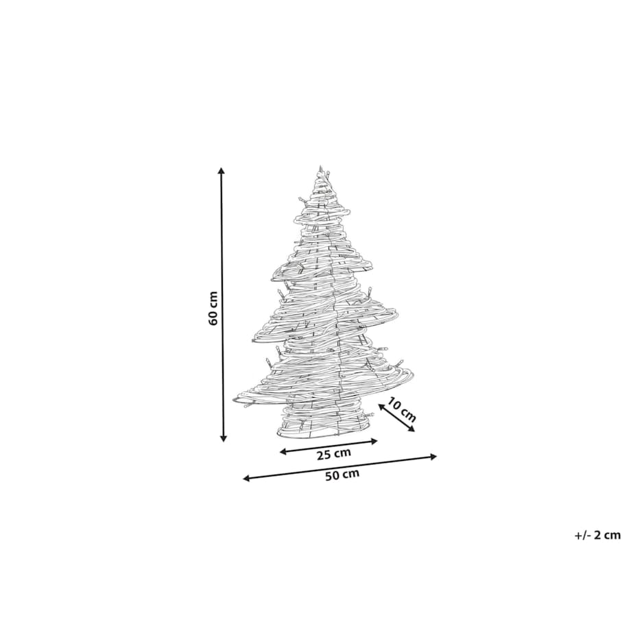 Dekoracja świąteczna LED FURESO Choinka 60 cm Naturalny