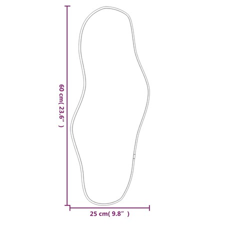 vidaXL Lustro ścienne, srebrne, 60x25 cm