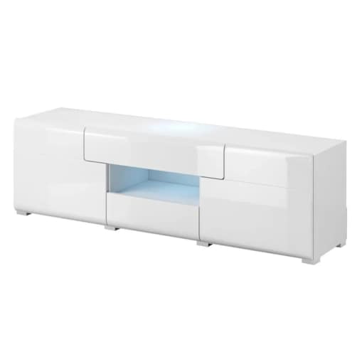 Szafka RTV TOLEDO 2D2S 159 biała połysk