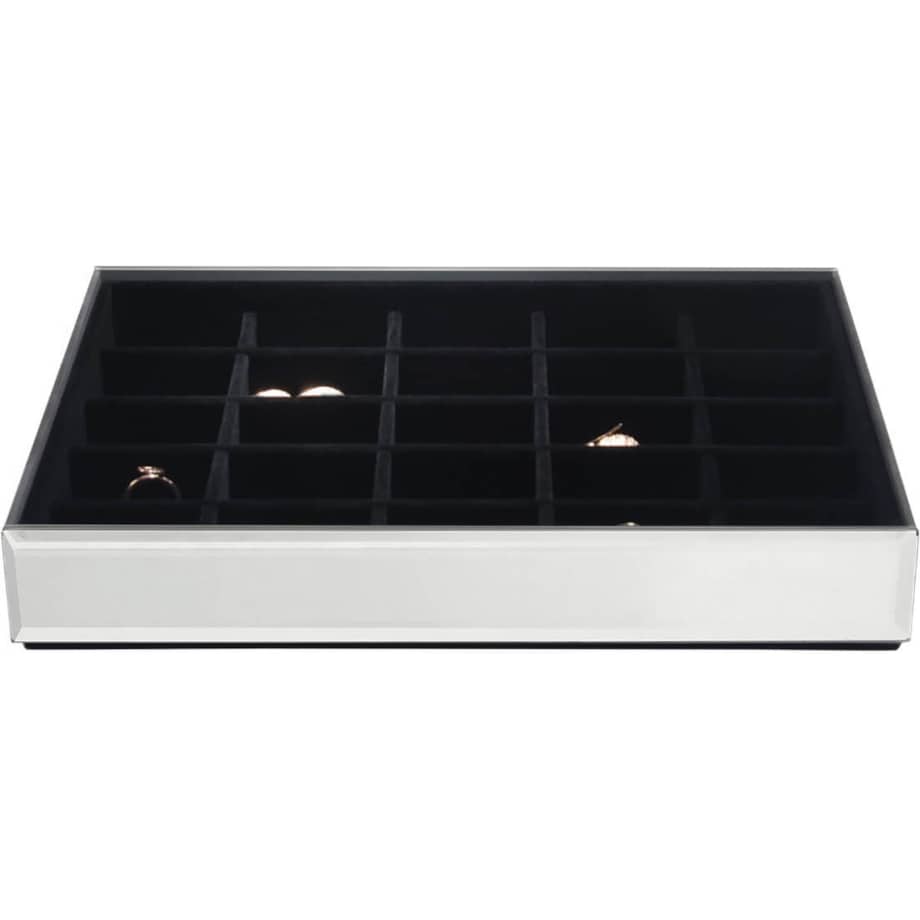 Szkatułka na biżuterię Stackers 25 komorowa classic velvet szklana z czarną wyściółką