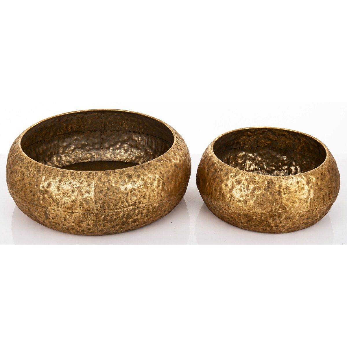 Osłonka metalowa 2 szt. 14x35 i 12,5x26 cm MERIDA złota