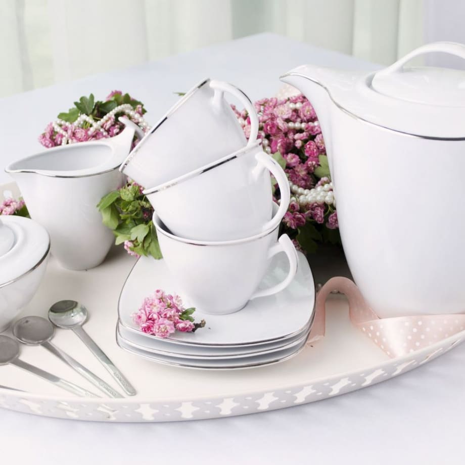 Zestaw obiadowo-kawowy dla 12 osób 71 el. Akcent Platynowa Linia 9718
