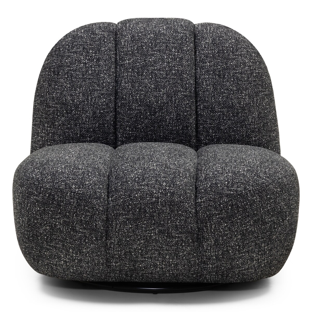 Fotel obrotowy ciemnoszary melanż bouclé Bulk