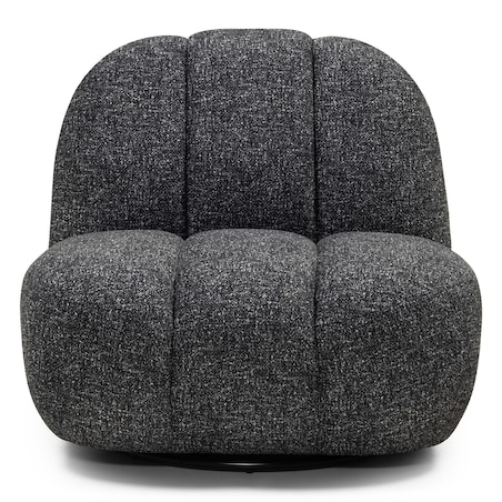 Fotel obrotowy ciemnoszary melanż bouclé Bulk