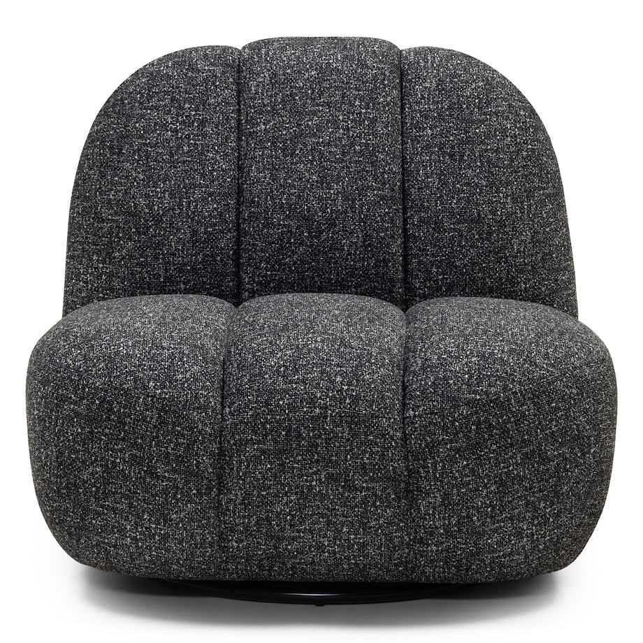 Fotel obrotowy ciemnoszary melanż bouclé Bulk