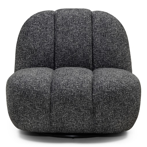 Fotel obrotowy ciemnoszary melanż bouclé Bulk
