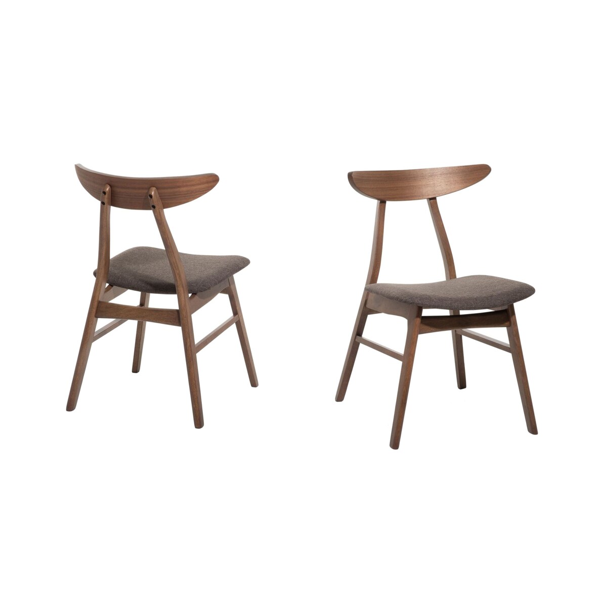 Zestaw 2 krzeseł do jadalni drewniany ciemny z szarym LYNN