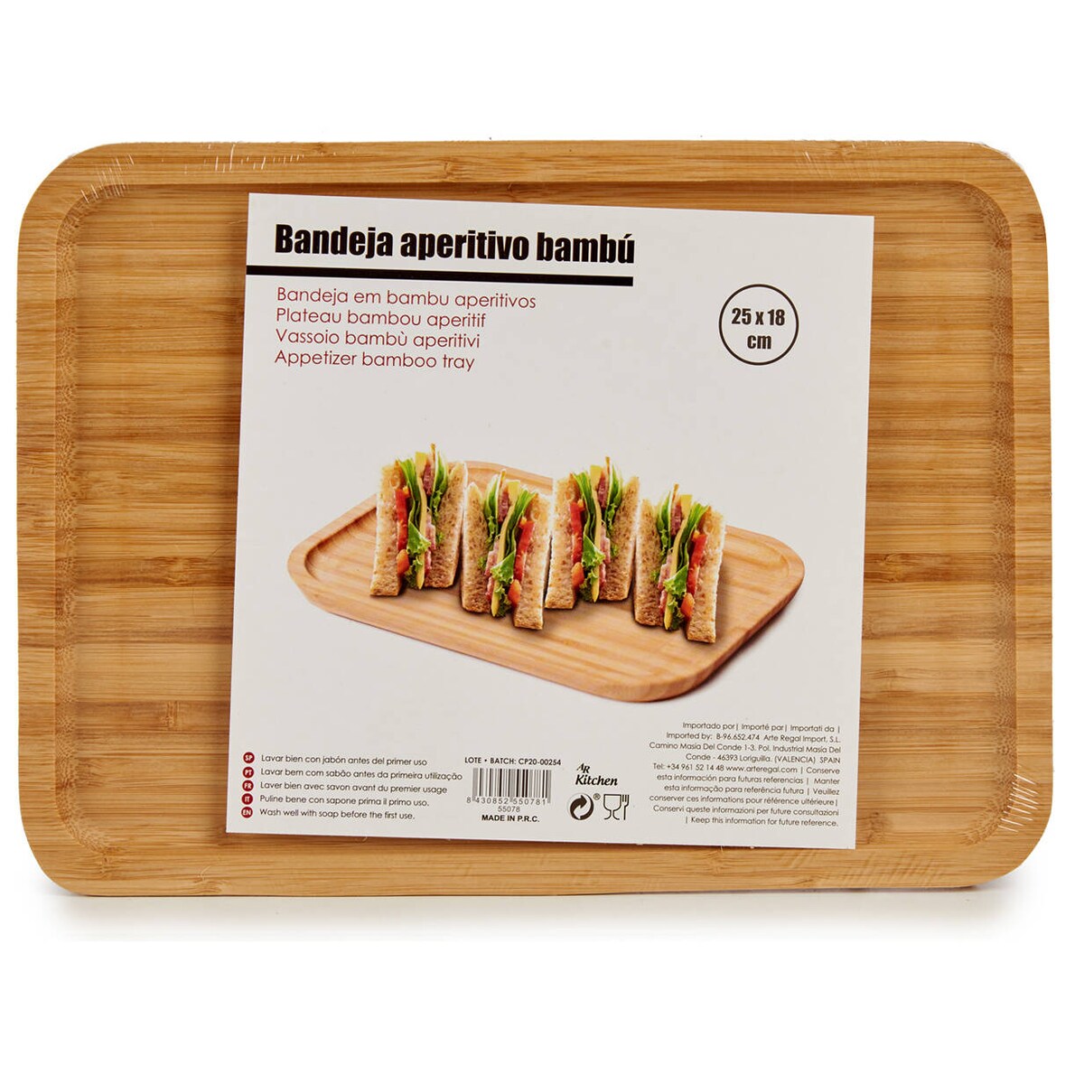 Deska do serwowania przekąsek, prostokątna, bambus