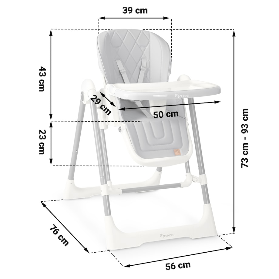 Krzesełko do karmienia z bujaczkiem leżaczkiem 3w1 Nukido