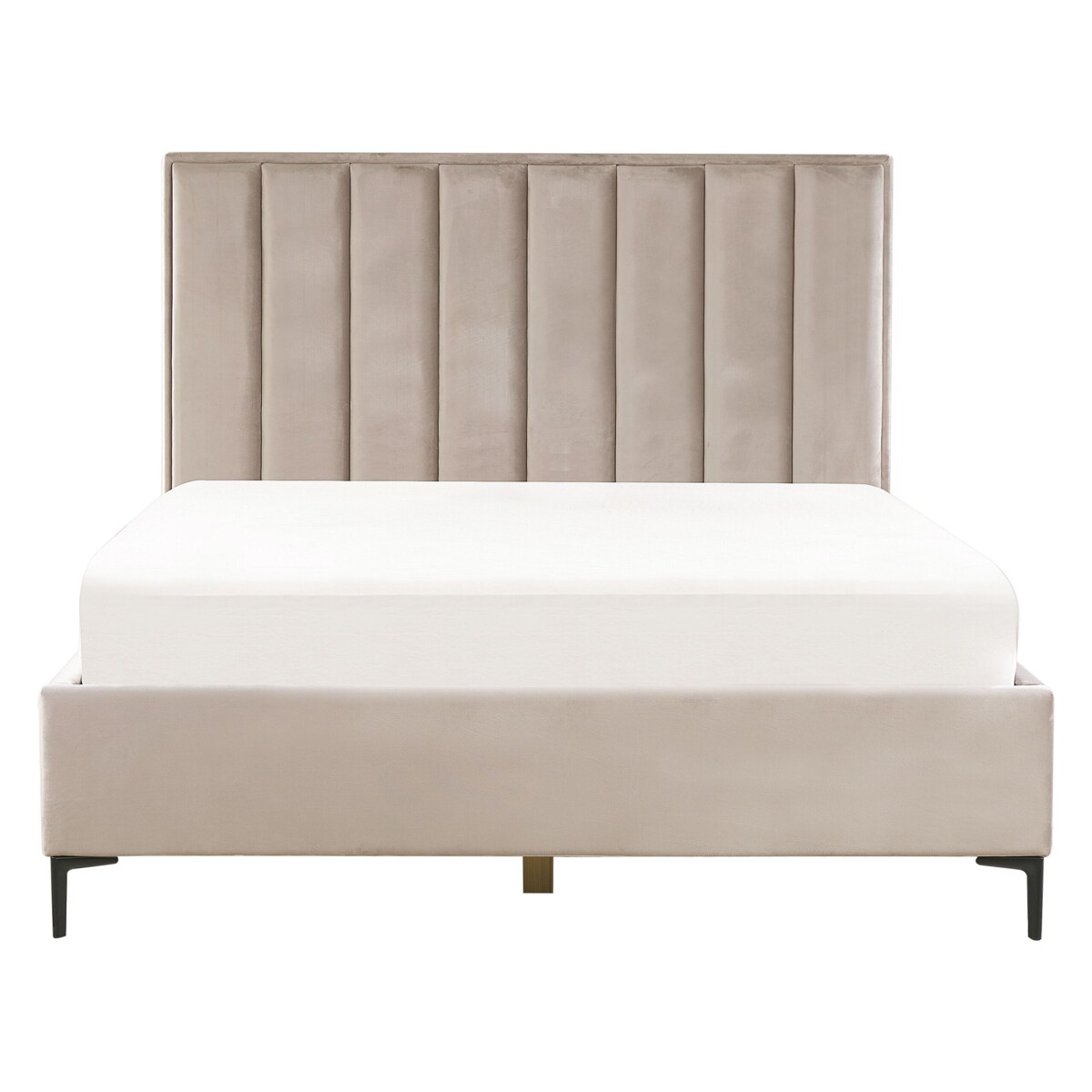 Łóżko z pojemnikiem welurowe 160 x 200 cm beżowoszare SEZANNE