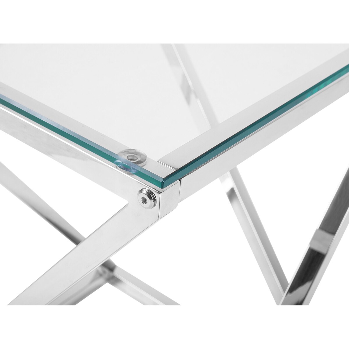 Stolik pomocniczy BEVERLY Szkło Srebrny