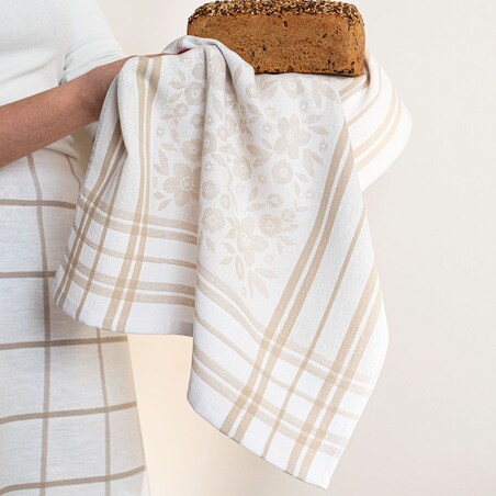 Ścierka bawełniana kuchenna 50x70 Fiołka beżowa