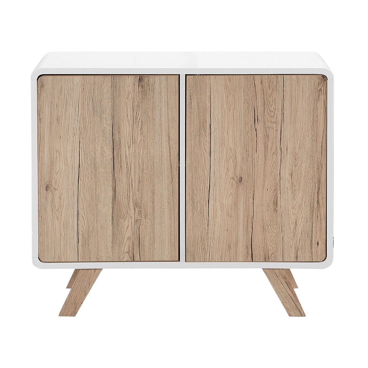 Szafka dwudrzwiowa jasne drewno z białym MILO