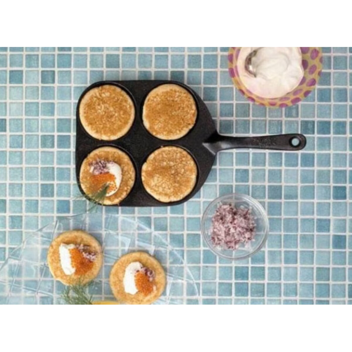 Żeliwna patelnia do smażenia jaj, 20 x 22 cm, Skeppshult