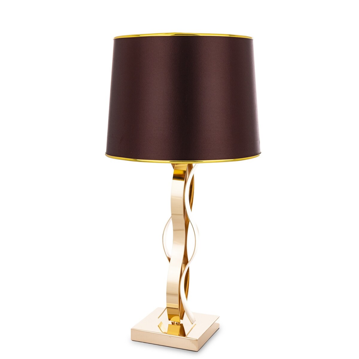 Lampa stołowa 59x30x30 cm CATENA-2 złota, z czarnym abażurem