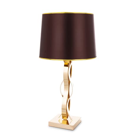 Lampa stołowa 59x30x30 cm CATENA-2 złota, z czarnym abażurem