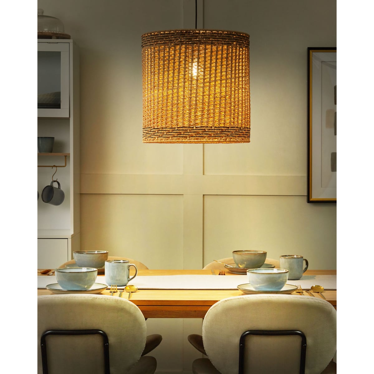 Lampa wisząca LUAPULA Papierowa plecionka Naturalny