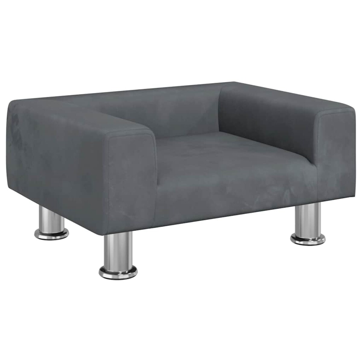 vidaXL Sofa dla dzieci, ciemnoszara, 50x40x26,5 cm, aksamitna