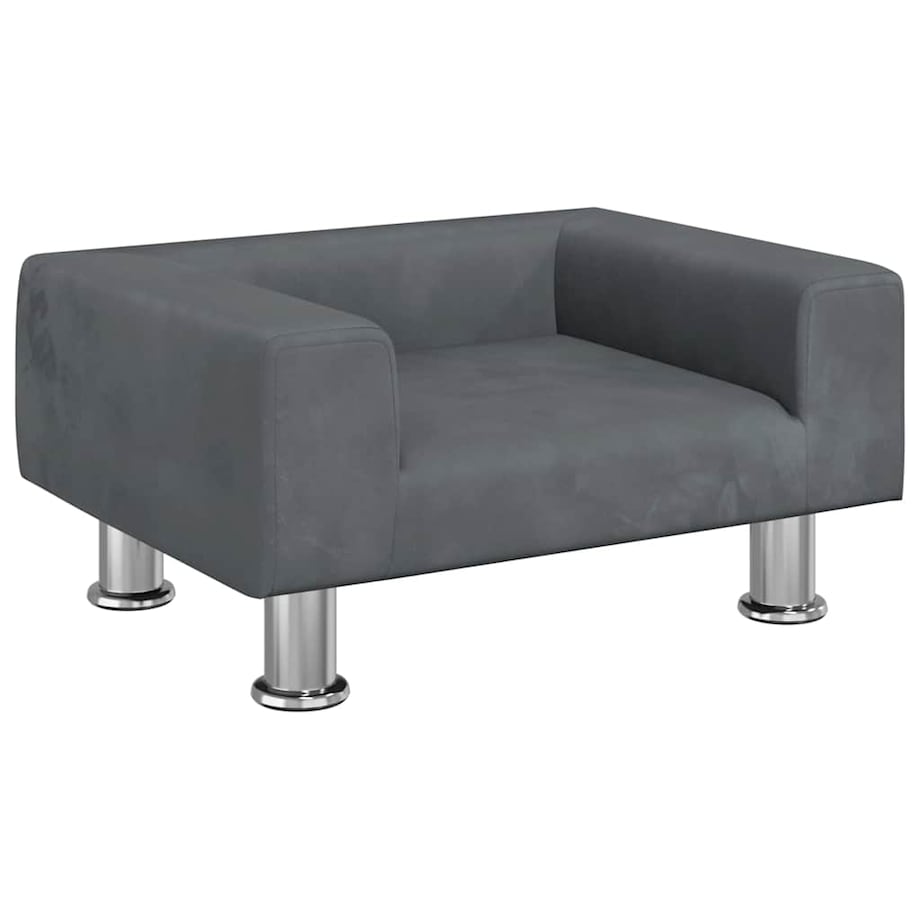 vidaXL Sofa dla dzieci, ciemnoszara, 50x40x26,5 cm, aksamitna
