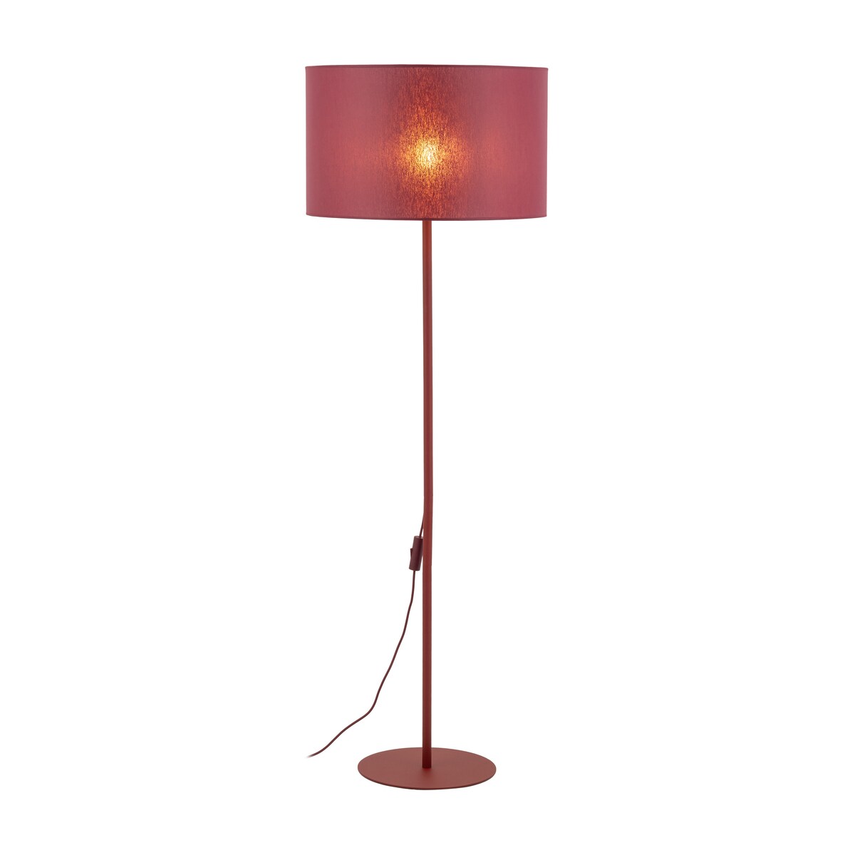 Lampa Stojąca Tk Lighting Dalum Burgundowa Bordowa Podłogowa 1Xe27 Abażur 50Cm, Wysokość 151Cm