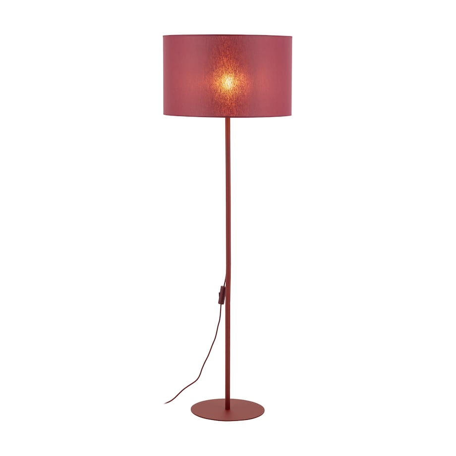 Lampa Stojąca Tk Lighting Dalum Burgundowa Bordowa Podłogowa 1Xe27 Abażur 50Cm, Wysokość 151Cm