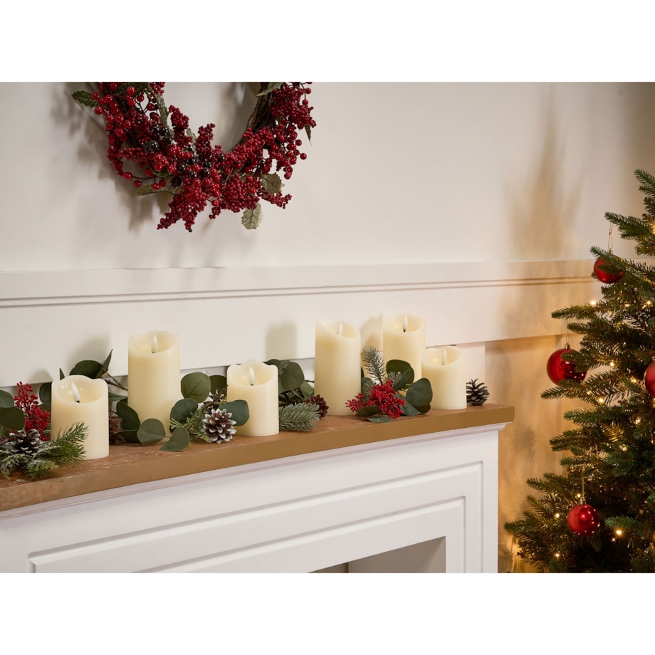 Zestaw 6 świec LED AMOREA 10/15 cm Złamana biel