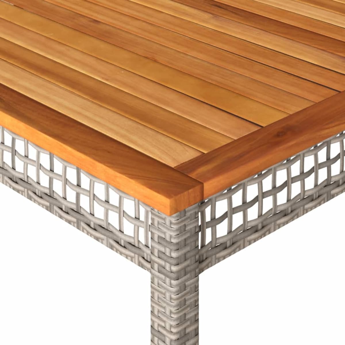 vidaXL Stół ogrodowy, szary, 180x90x75 cm, polirattan i akacja