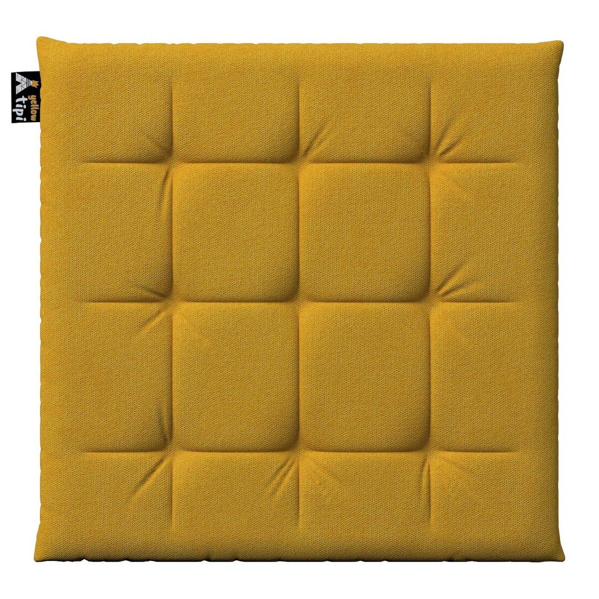 Siedzisko Eddie, musztardowy szenil, 40 x 40 x 3,5 cm, Lollipop