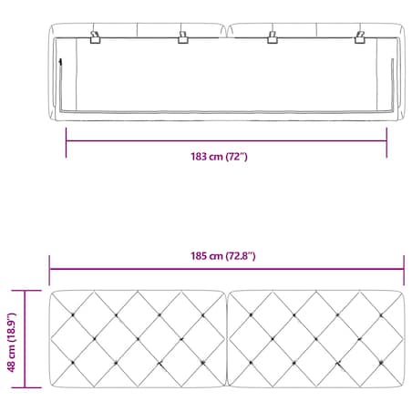 vidaXL Poduszka na wezgłowie, niebieska, 180 cm, aksamitna