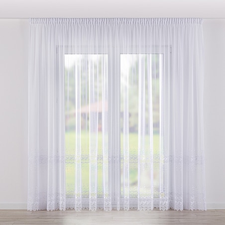 Firana na taśmie 300x245 biały ze wzorem