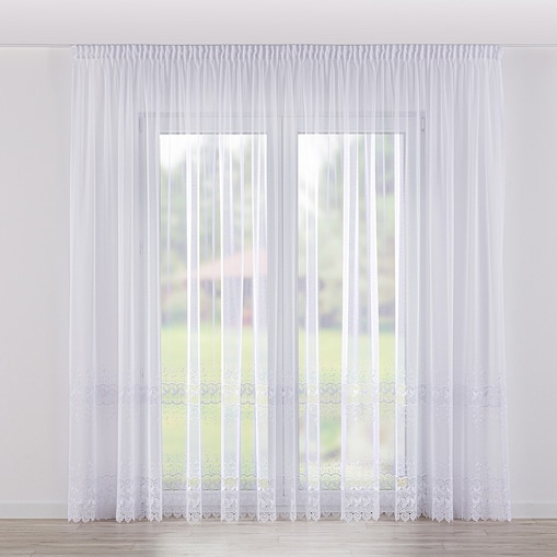 Firana na taśmie 300x245 biały ze wzorem