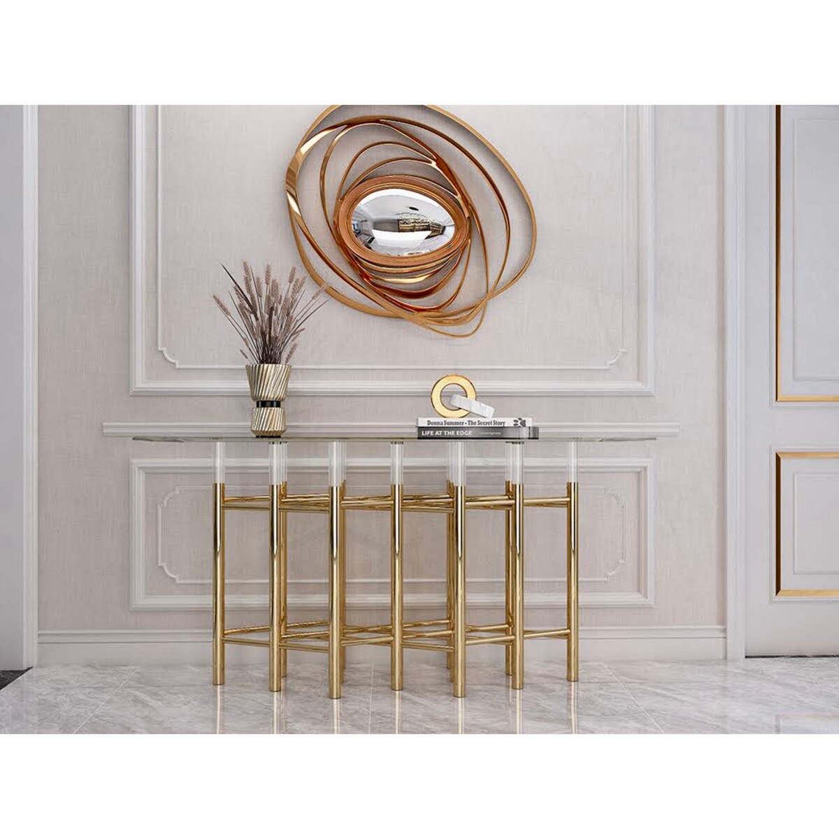 Konsola / komoda złota Amaretto Premium 170x40x80