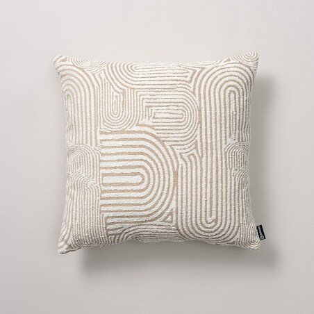 Poszewka Kinga na poduszkę 50x50 beżowe łuki na kremowym tle