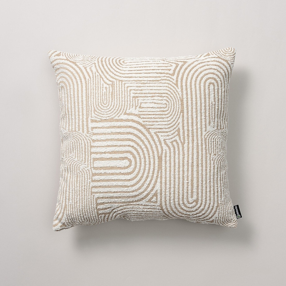 Poszewka Kinga na poduszkę 50x50 beżowe łuki na kremowym tle