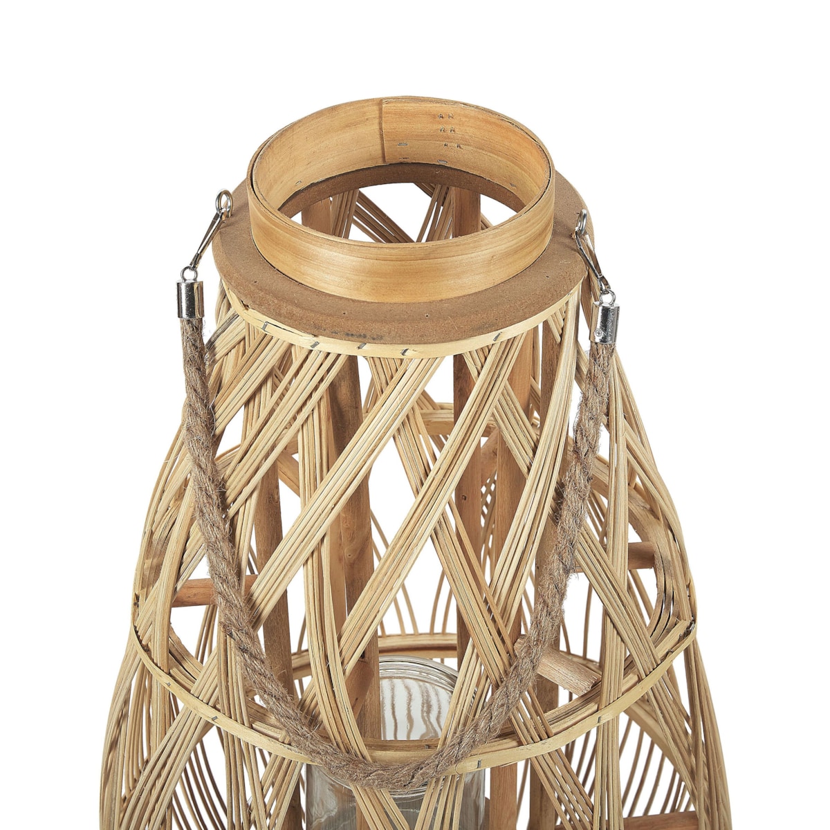 Lampion drewniany 56 cm naturalny TONGA