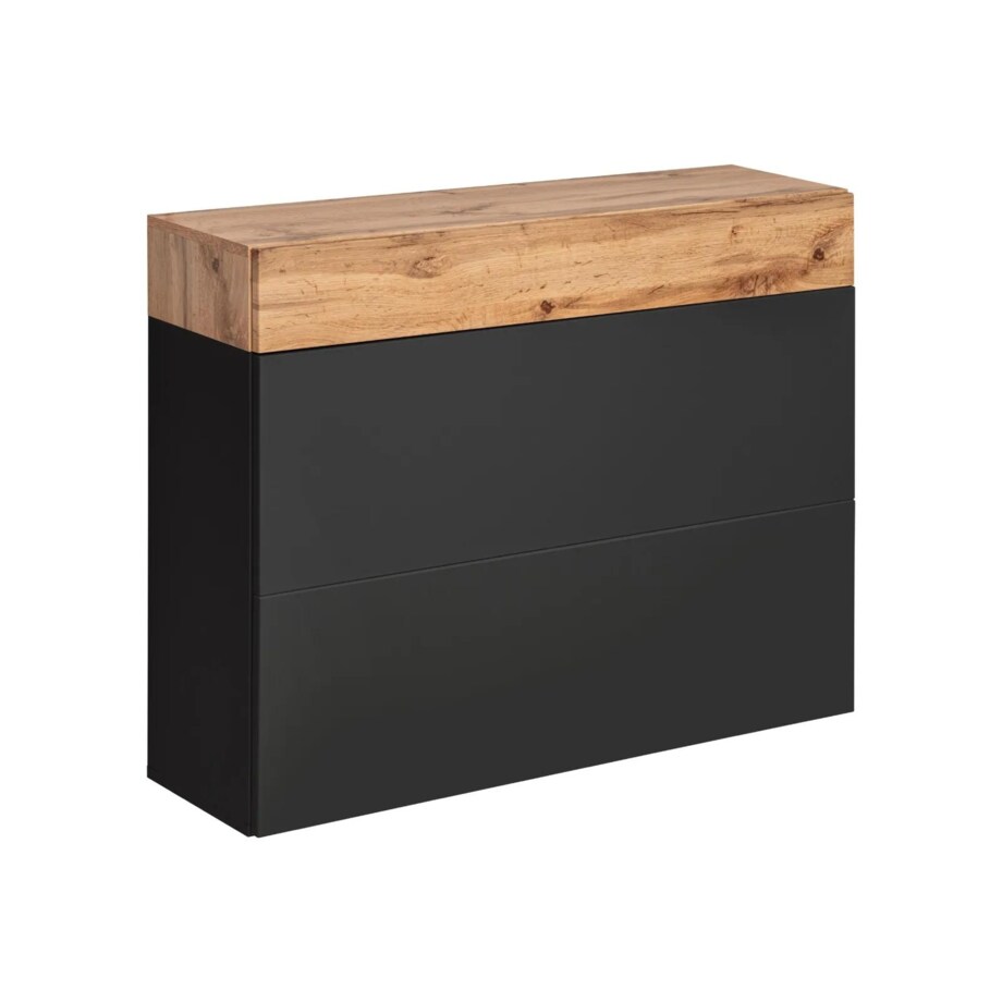 Szafka na buty wisząca EASY czarna/dąb wotan