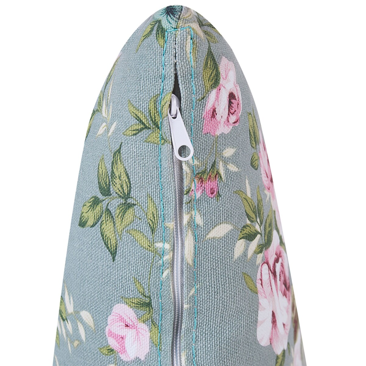 Fotel uszak z podnóżkiem w kwiaty zielony HAMAR