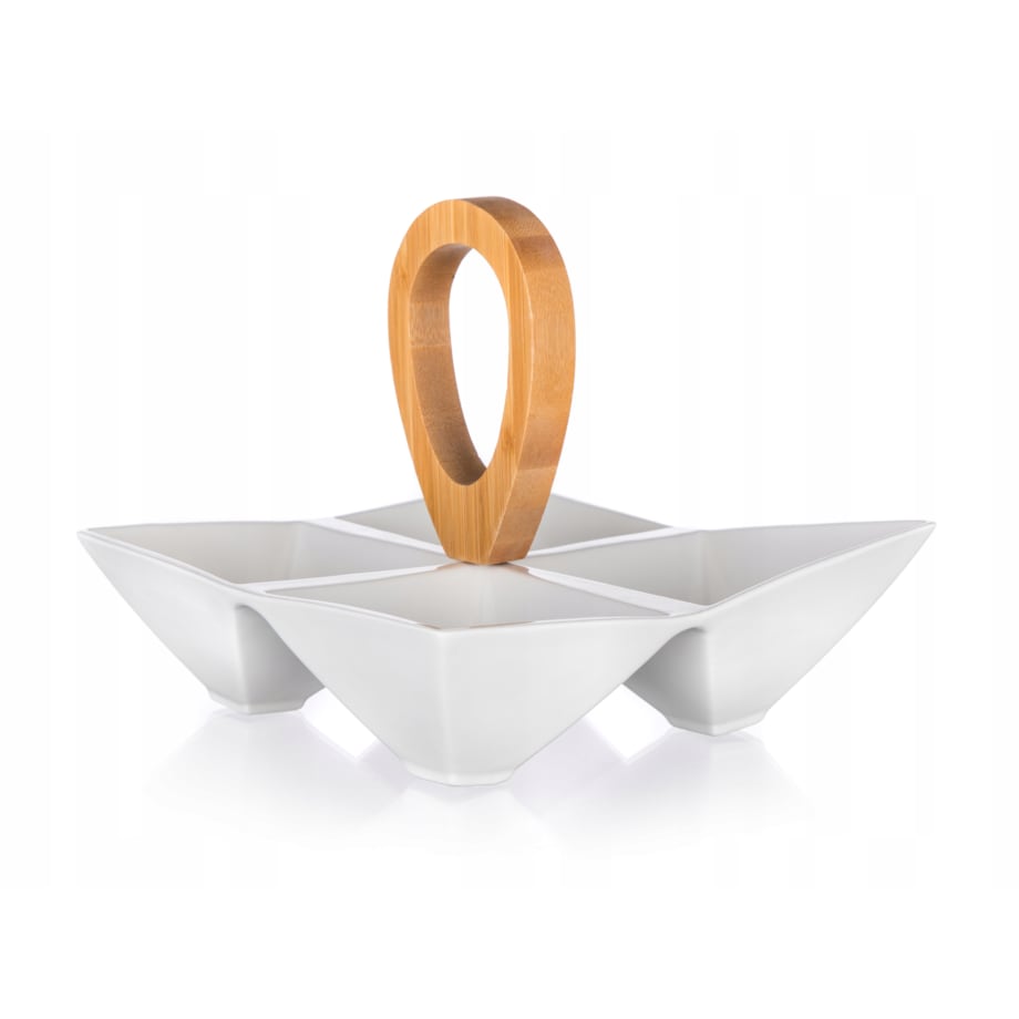 PÓŁMISEK TALERZ DZIELONY salaterka dipy przekąski orzeszki oliwki ser biała