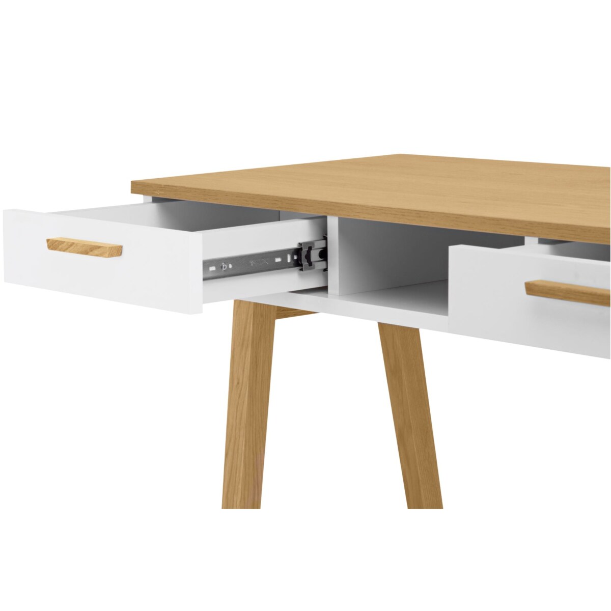 KONSIMO FRISK Białe biurko w stylu skandynawskim