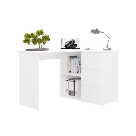 Biurko narożne Nicea prawe biały mat 120x48,5x75 cm 1 szt.