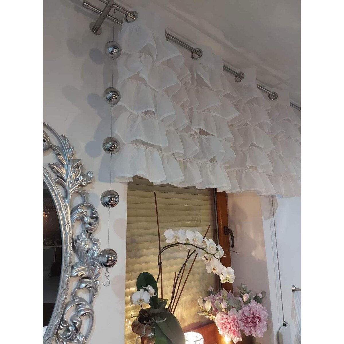 firana roletka z falbanami 160x70 cm