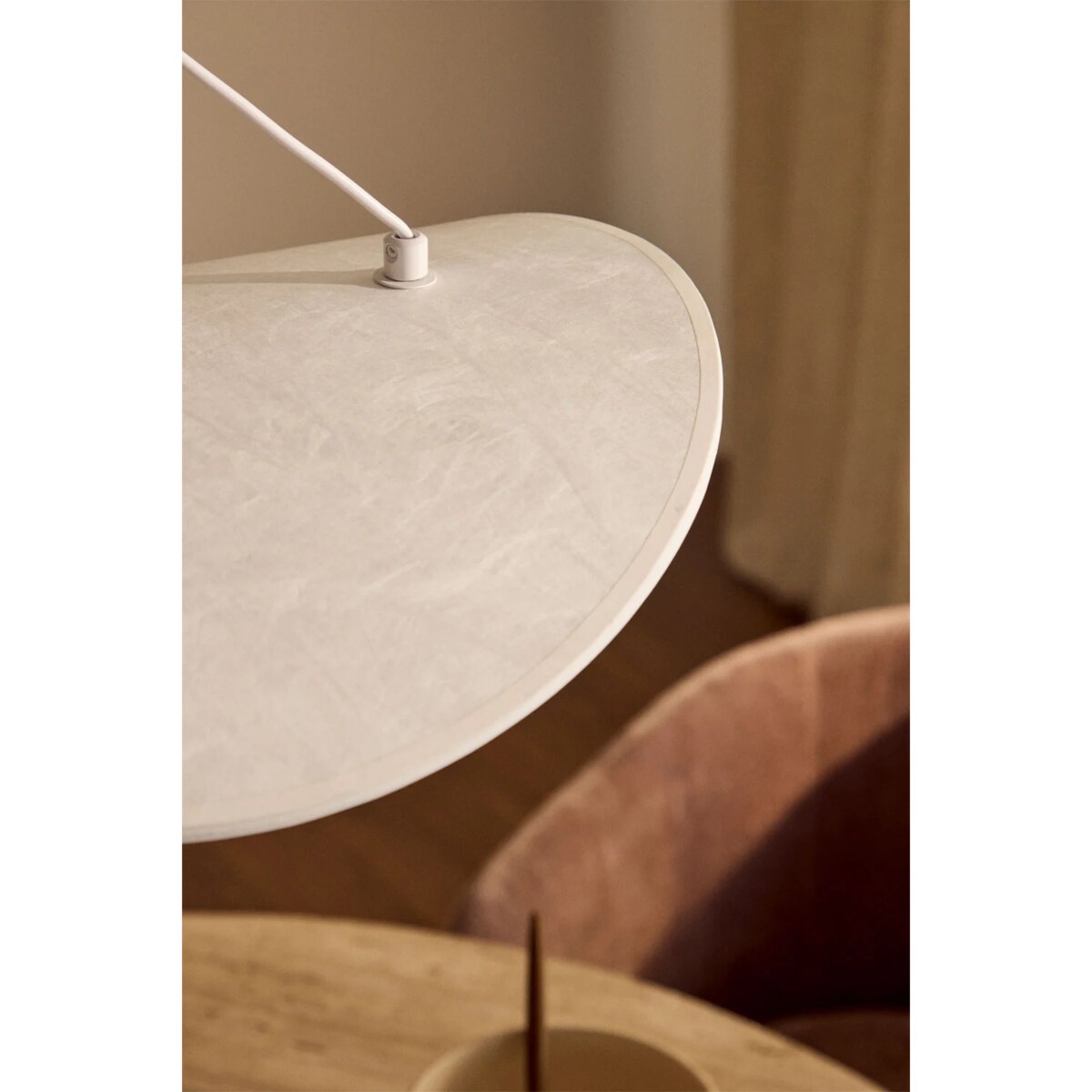 Lampa wisząca LED w tkaninie Zelvon 80 cm